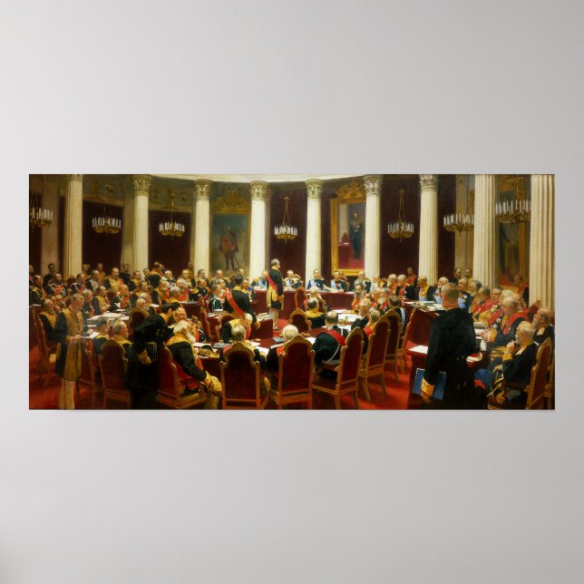 Repin - Statsrådets högtidliga möte 1901 Poster (Framsidan)