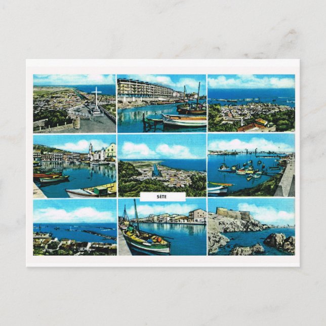 Replik vintage, Sète, södra Frankrike Vykort (Framsida)