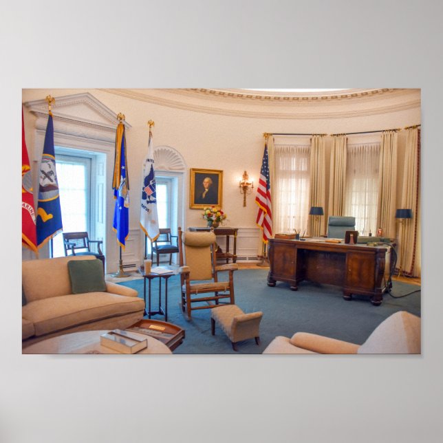 Replika av Lyndon Baines Johnsons ovala kontor Poster (Framsidan)