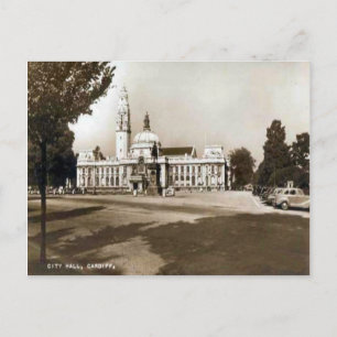 Replika Vintage bild, Cardiff, City Hall Vykort