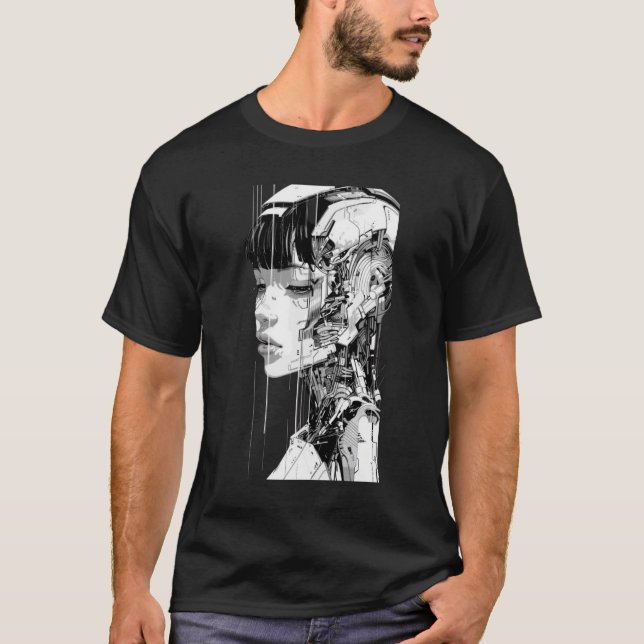 Replikant Cyberpunk Blade Springer T-Shirt (Framsida)