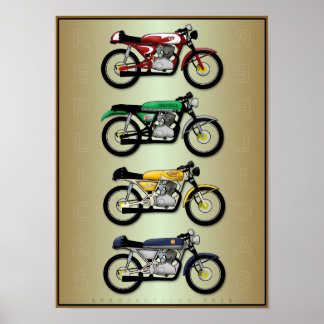 Repliker (motorcykelkonsten med caféracerutrustnin poster