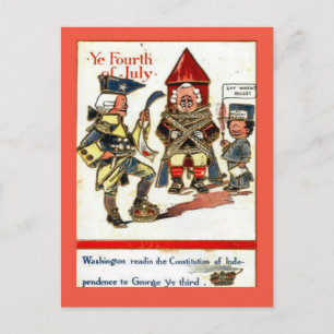 Replikerande Vintage 4:e juli-vykort George III Vykort