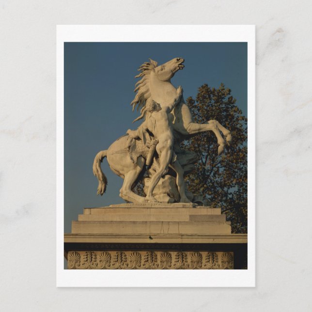 Replikering av en av de två "Marly Horses" origina Vykort (Framsida)