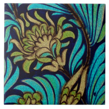 Replikplattan vintage Art nouveau blomma Mönster