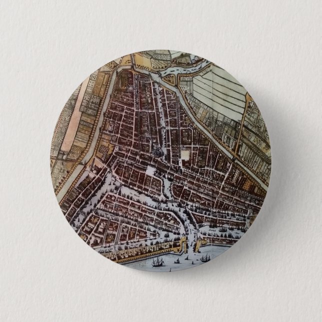 Replikstad karta i Rotterdam 1652 Knapp (Framsida)