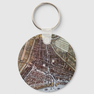 Replikstad karta i Rotterdam 1652 Nyckelring