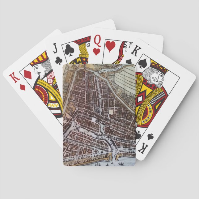 Replikstad karta i Rotterdam 1652 Spel Kort (Baksidan)