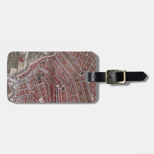 Replikstaden karta i Amsterdam 1652 Bagagebricka (Horisontell Framsida)