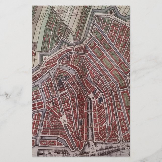 Replikstaden karta i Amsterdam 1652 Brevpapper (Framsida)