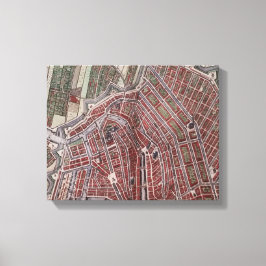 Replikstaden karta i Amsterdam 1652 Canvastryck
