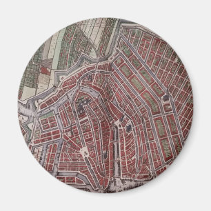 Replikstaden karta i Amsterdam 1652 Magnet