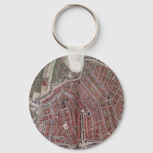 Replikstaden karta i Amsterdam 1652 Nyckelring