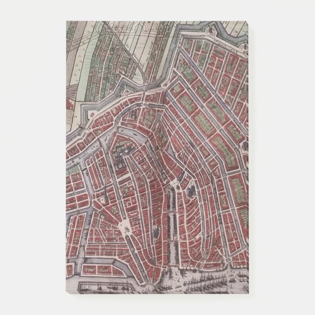 Replikstaden karta i Amsterdam 1652 Post-it Block (Framsida)