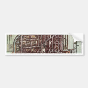 Replikstaden karta i Delft 1649 Bildekal