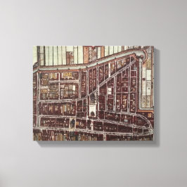 Replikstaden karta i Delft från 1649 Canvastryck