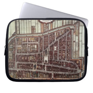 Replikstaden karta i Delft från 1649 Laptop Sleeve