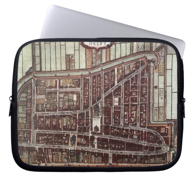 Replikstaden karta i Delft från 1649 Laptop Sleeve (Framsidan)