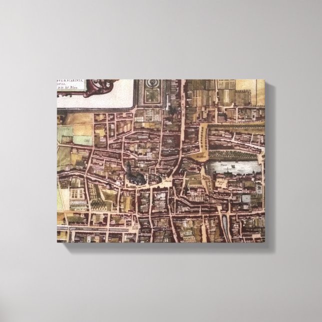 Replikstaden karta i Haag 1649 Canvastryck (Framsida)