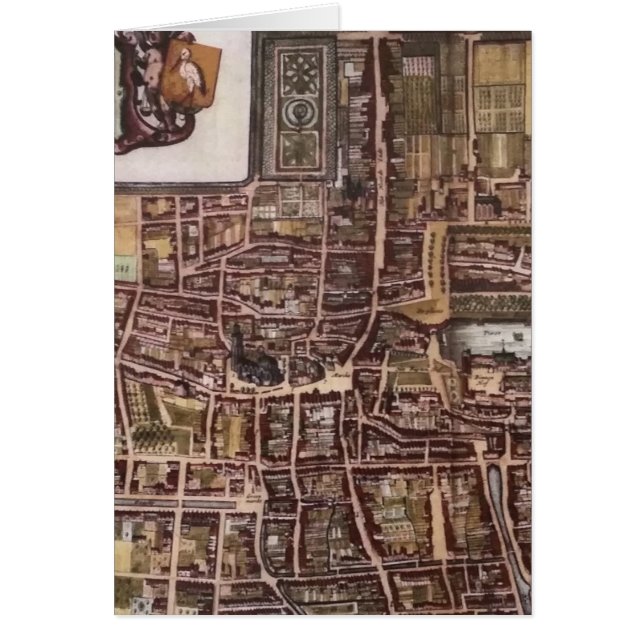 Replikstaden karta i Haag 1649 Hälsningskort (Framsidan)