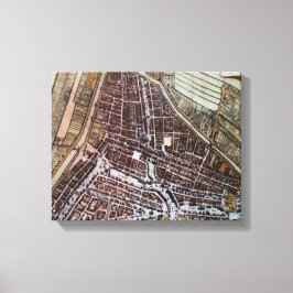 Replikstaden karta i Rotterdam från 1652 Canvastryck