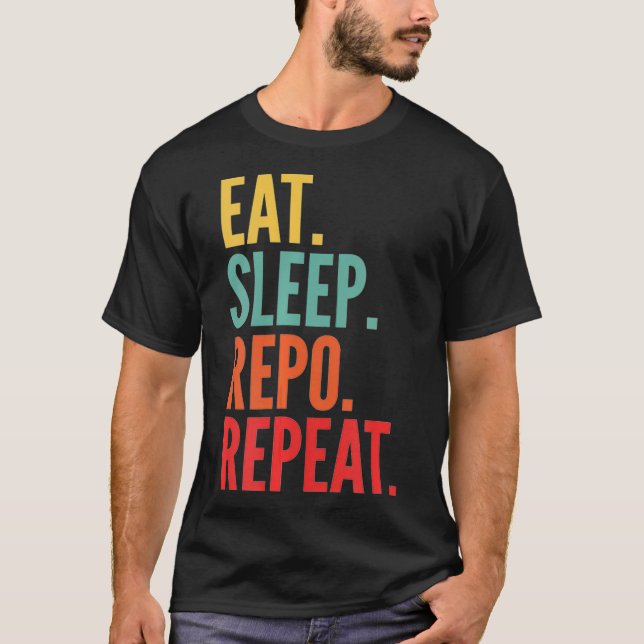 Repo Crypto Eat-viloläge Upprepa  T Shirt (Framsida)