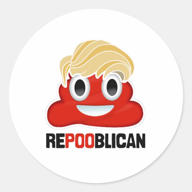 REPOOBLICAN EMOJI - - RUNT KLISTERMÄRKE (Framsida)