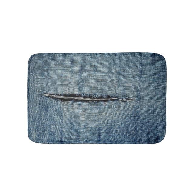 Repor på jeans badrumsmatta (Framsidan)