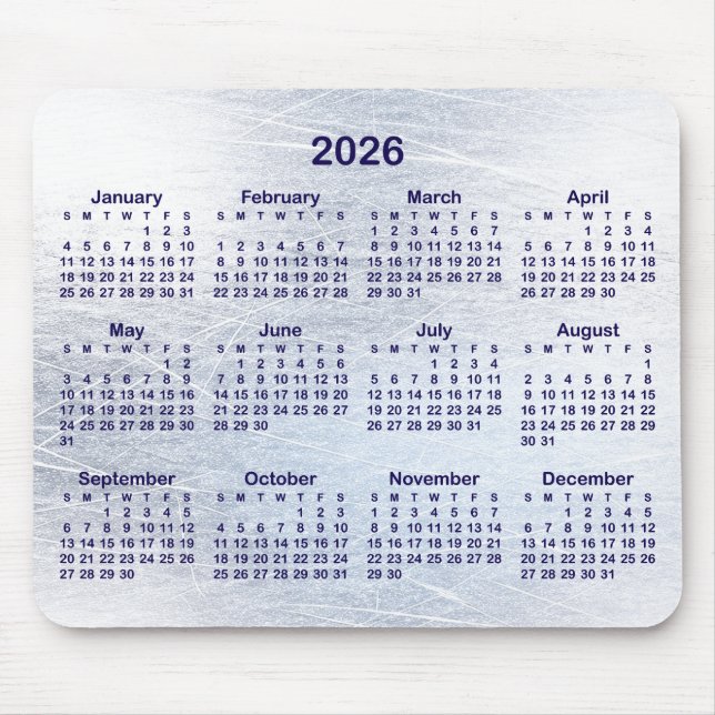 Reporad isbläckskalender 2026 musmatta (Framsidan)