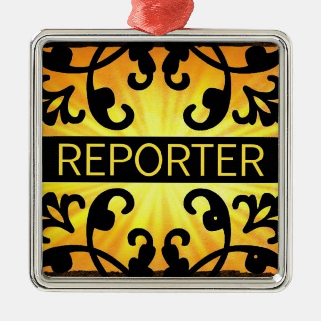 Reporter Damask-julprydnad Julgransprydnad Metall (Framsidan)