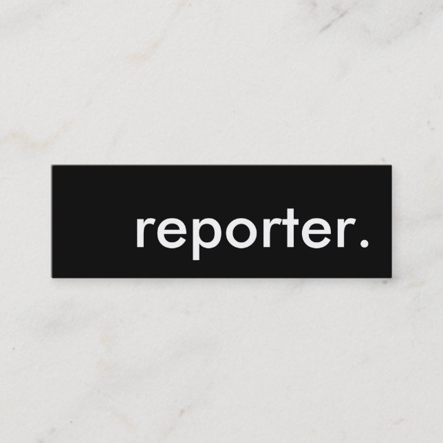 reporter. mini visitkort (Framsida)