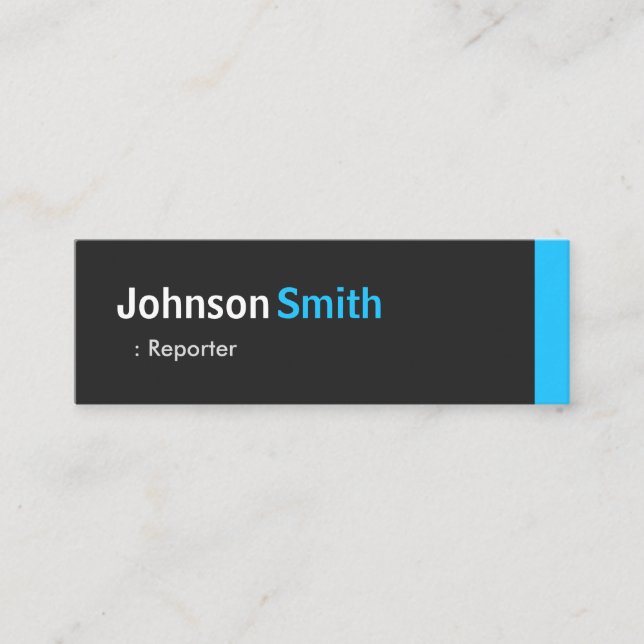 Reporter - Personal Aqua Blue Mini Mini Visitkort (Framsida)