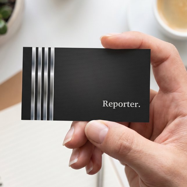 Reporter Professional Svart Silver Visitkort (Skapare uppladdad)