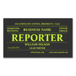 Reporterare Journalist Black Magnetiska Visitkort