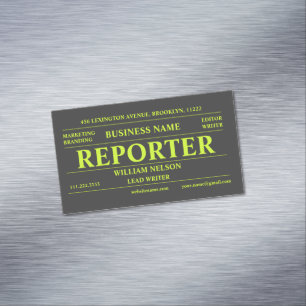 Reporterare Journalist Black Magnetiska Visitkort