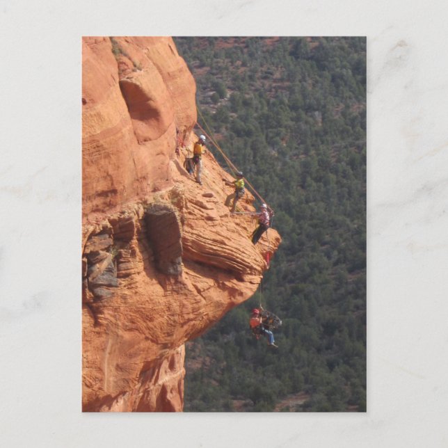 Repräddingutbildning på de röda stenarna vykort (Framsida)