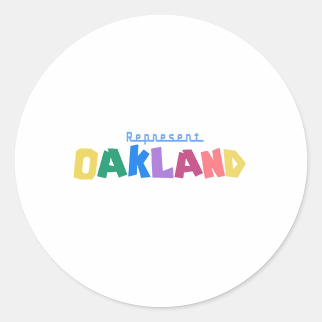 Represent Oakland Runt Klistermärke (Framsida)