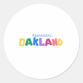 Represent Oakland Runt Klistermärke