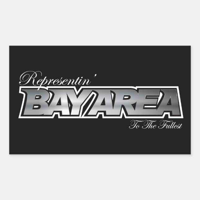 Representerar Bay Area Rektangulärt Klistermärke (Framsida)