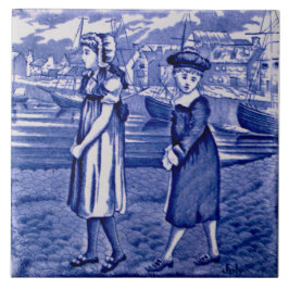 Repro 1885 Wedgwood Blue Calendar Månad juli Kakelplatta