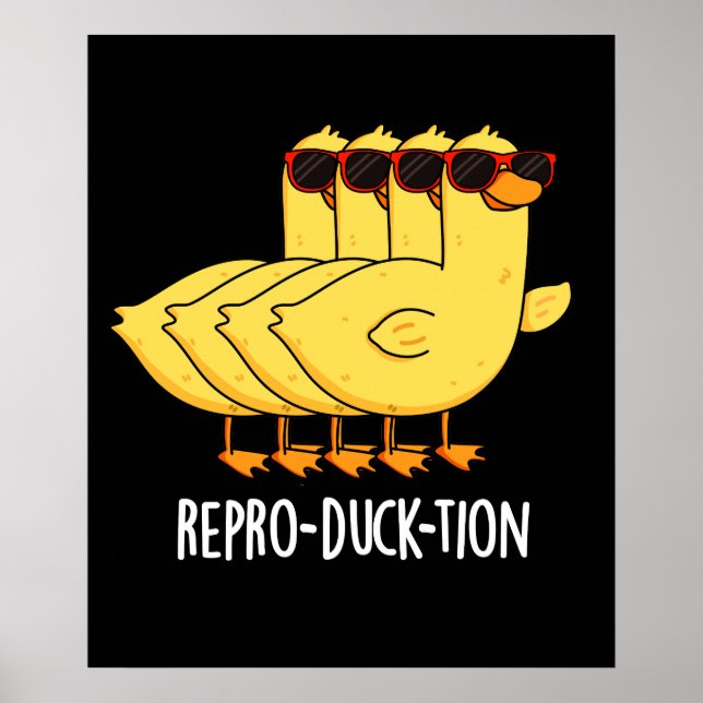 Repro-anka-tion Funny Animal Anka Pun Mörk BG Poster (Framsidan)