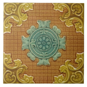 Repro Anque Godwin Hewitt Molded Majolica Kakelplatta