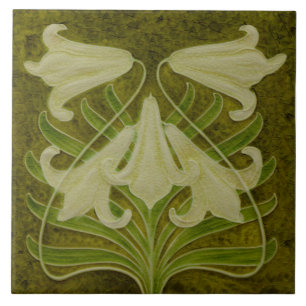 Repro Antique Art nouveau Faux Relief Sepia töms Kakelplatta