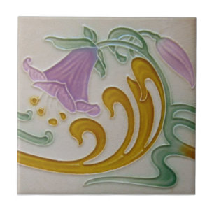 Repro Antique Art nouveau Lily Tubeline Gräns Kakelplatta