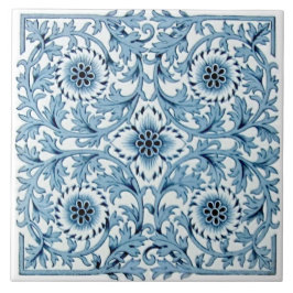 Repro Antique Blue & White Minton Tranferware Kakelplatta