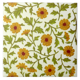 Repro Antique Minton China Totalt Blommönster Kakelplatta