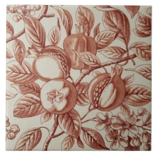 Repro Antique Pomegranate Botanical Art Köks Kakelplatta