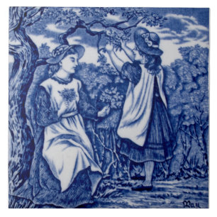 Repro Antique Wedgwood Blue Månth of May Calendar Kakelplatta