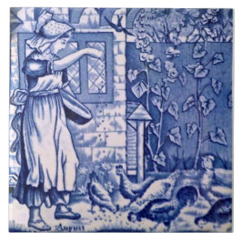 Repro Antique Wedgwood Blue September Kalender Kakelplatta