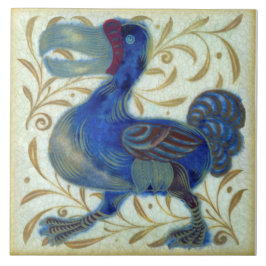 Repro Antique Whimsical Sällsynt De Morgan Dodo Bi Kakelplatta